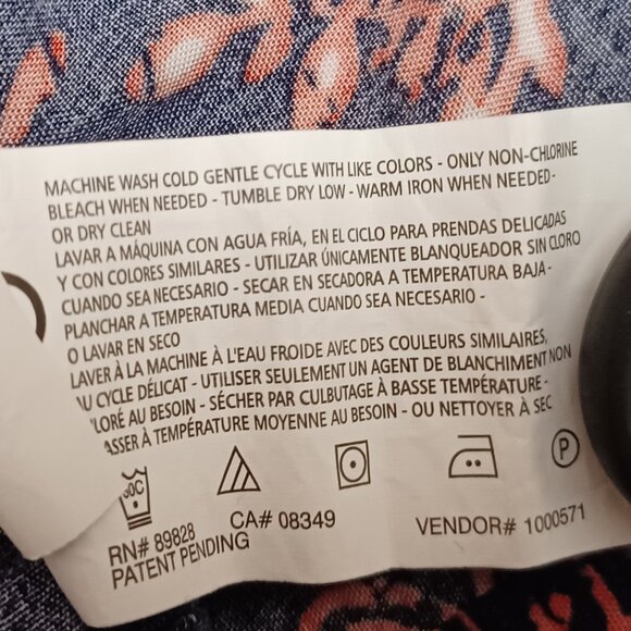 BOHO Gloria Vanderbilt Paisley V-Neck Blouse with Side Slits Size Medium - Picture 10 of 10